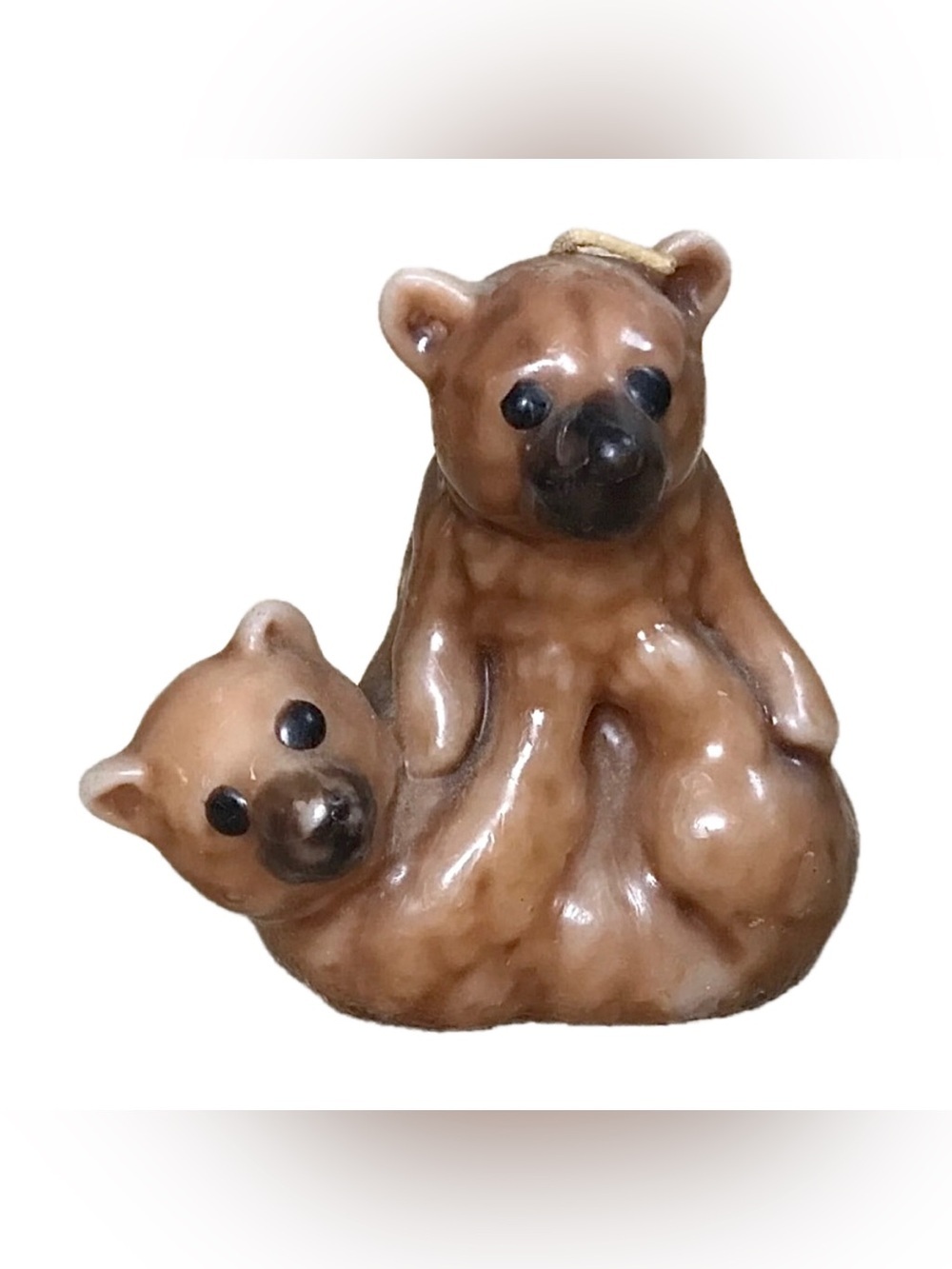 Brown Bear Molded Wax Candle Mama And Baby Cub Animals Rustic Cottagecore Cute
